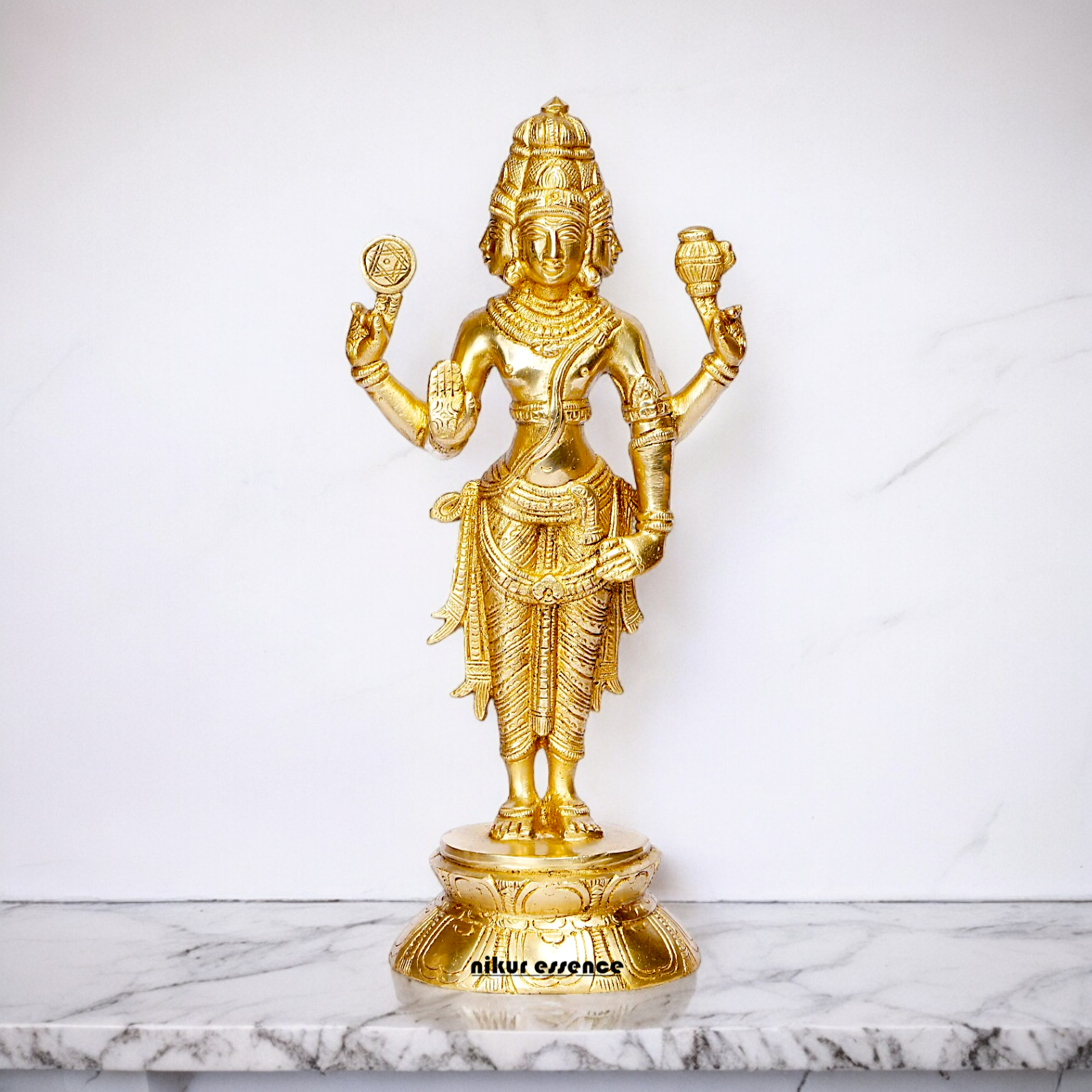 Shop Brahma Trimurti four Face Solid Brass idol - 10 inches Nikuressence