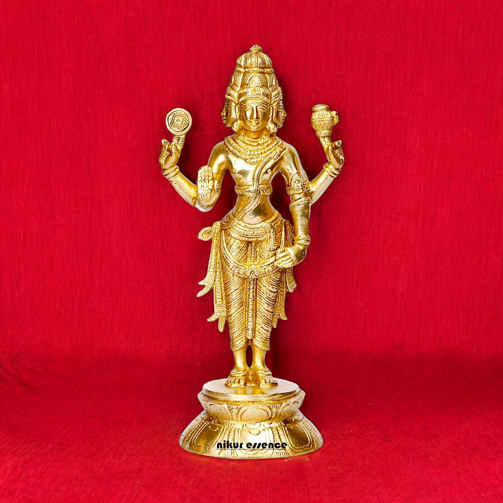 Shop Brahma Trimurti four Face Solid Brass idol - 10 inches Nikuressence