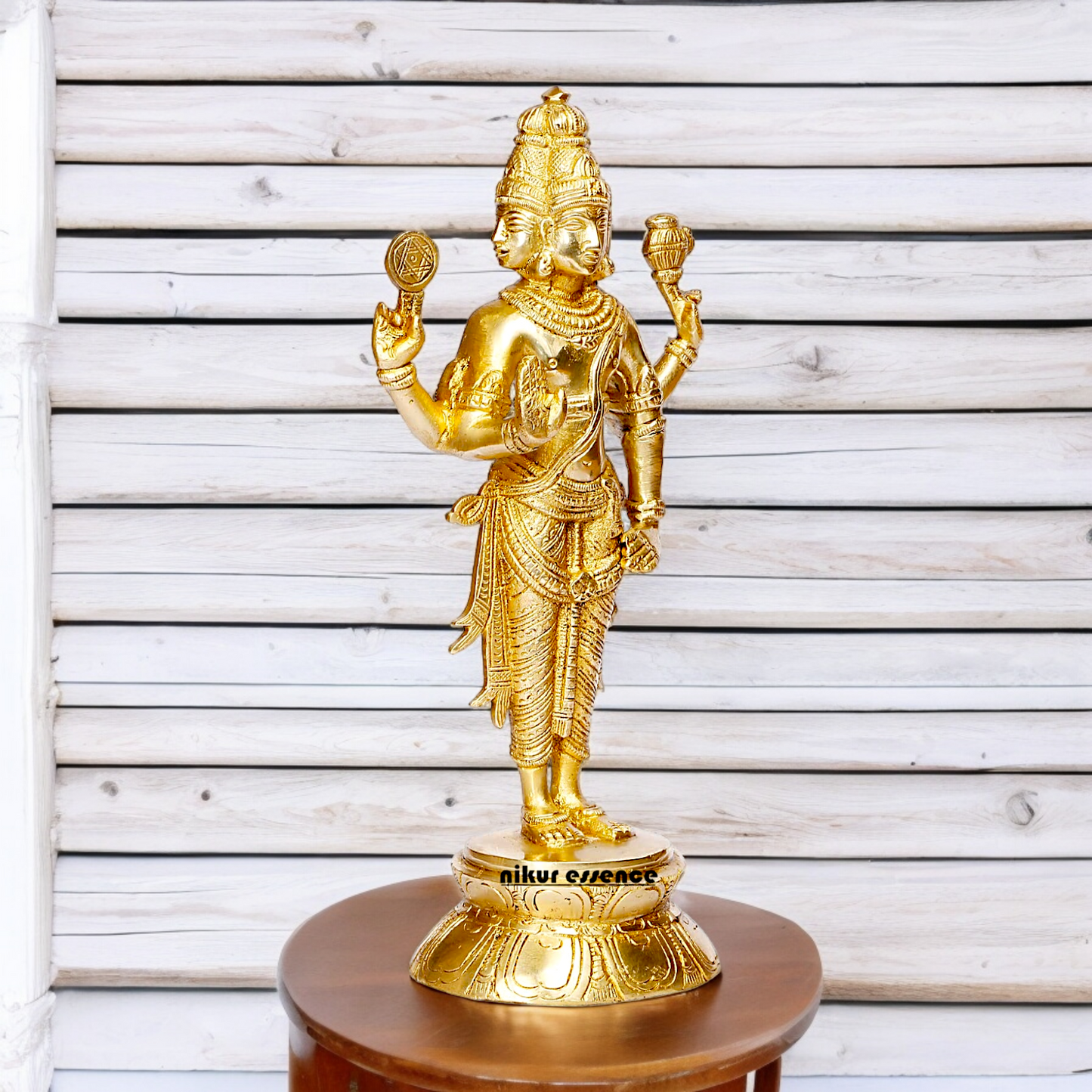 Shop Brahma Trimurti four Face Solid Brass idol - 10 inches Nikuressence