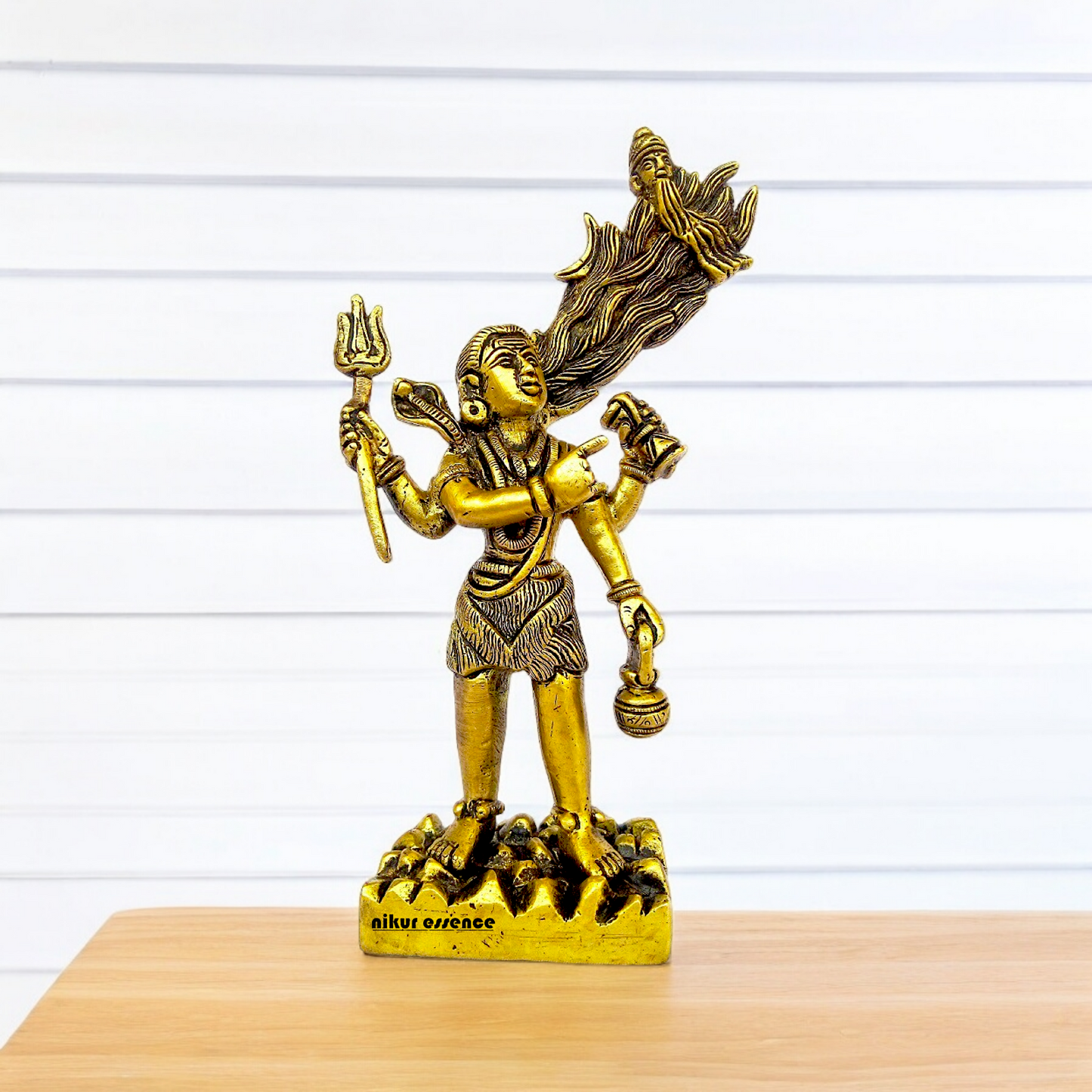 Lord Shiva with Ganga from jata Solid Brass idol - 7.087 inches Nikuressence