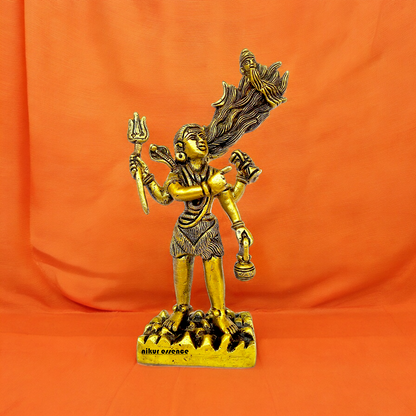 Lord Shiva with Ganga from jata Solid Brass idol - 7.087 inches Nikuressence