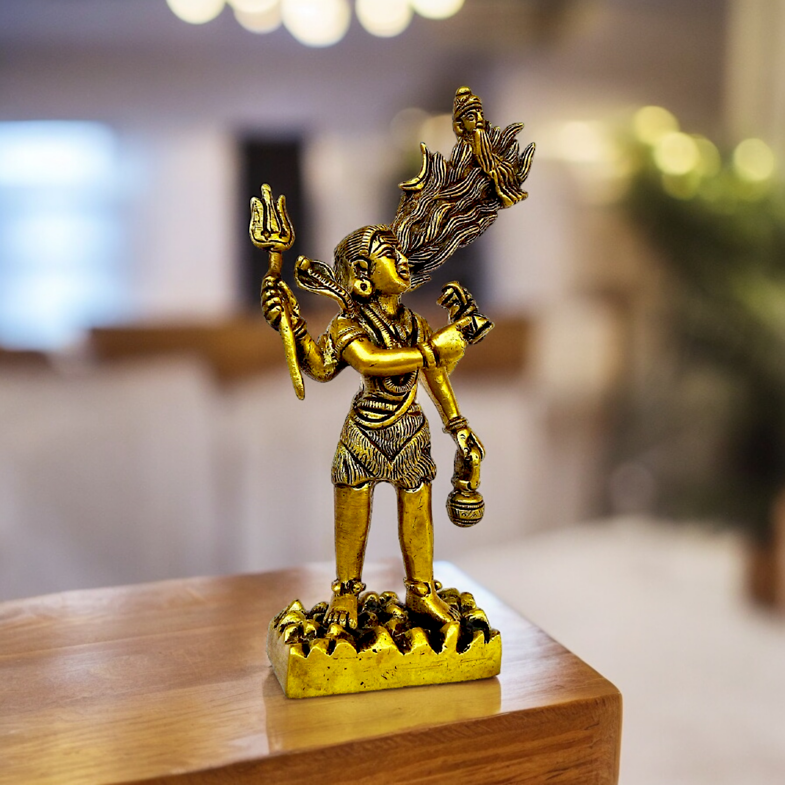 Lord Shiva with Ganga from jata Solid Brass idol - 7.087 inches Nikuressence