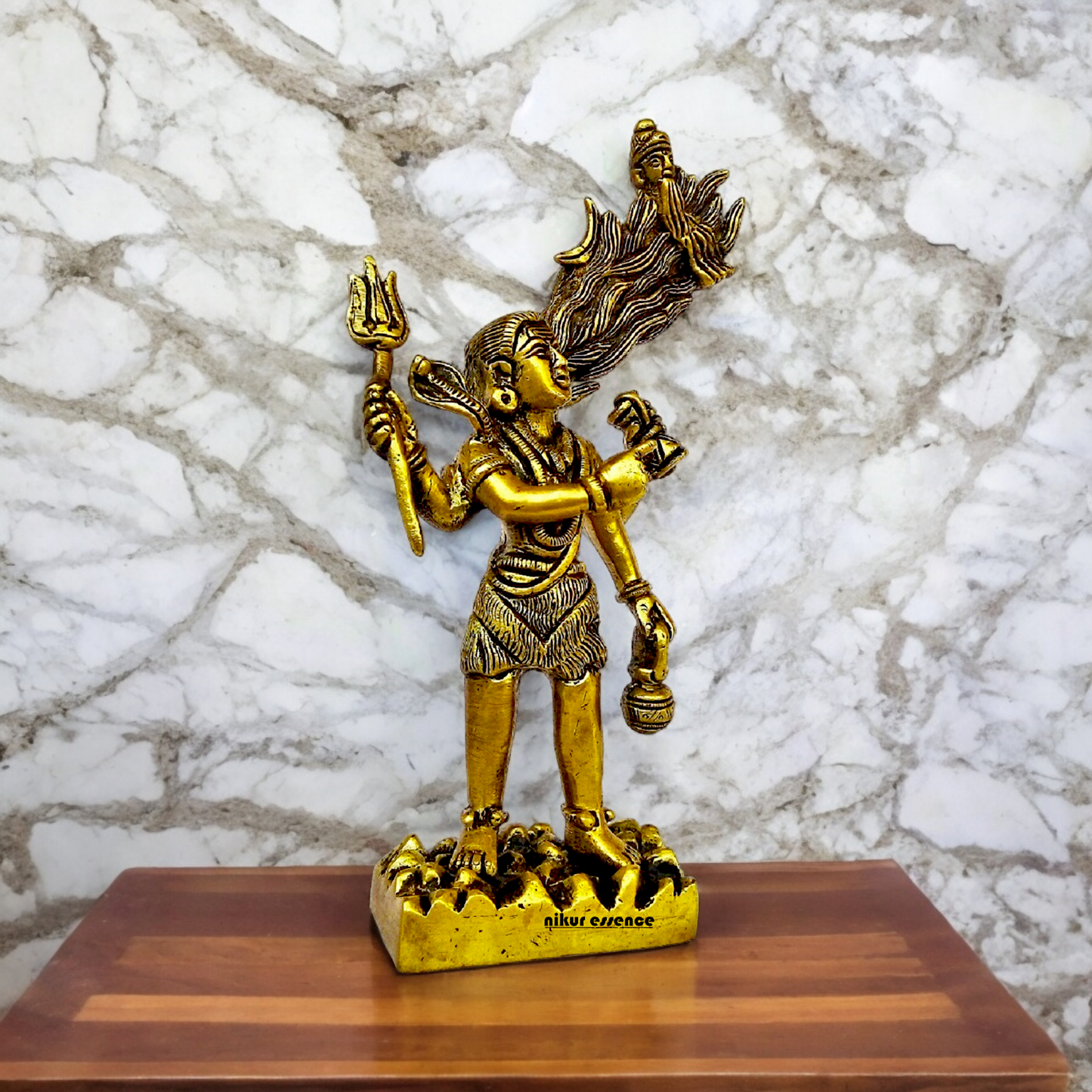 Lord Shiva with Ganga from jata Solid Brass idol - 7.087 inches Nikuressence