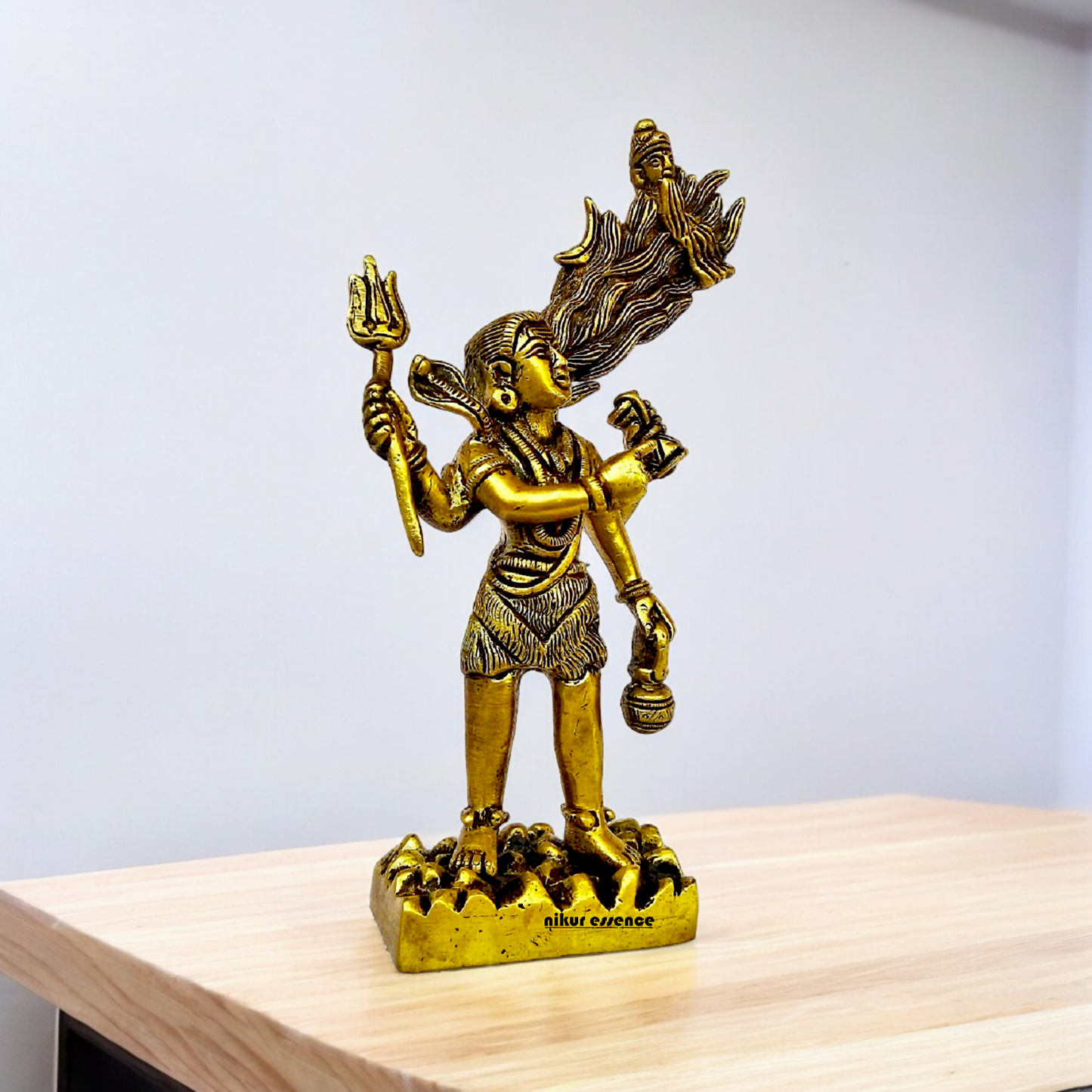 Lord Shiva with Ganga from jata Solid Brass idol - 7.087 inches Nikuressence