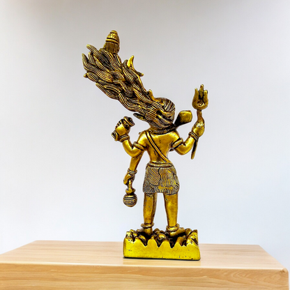 Lord Shiva with Ganga from jata Solid Brass idol - 7.087 inches Nikuressence
