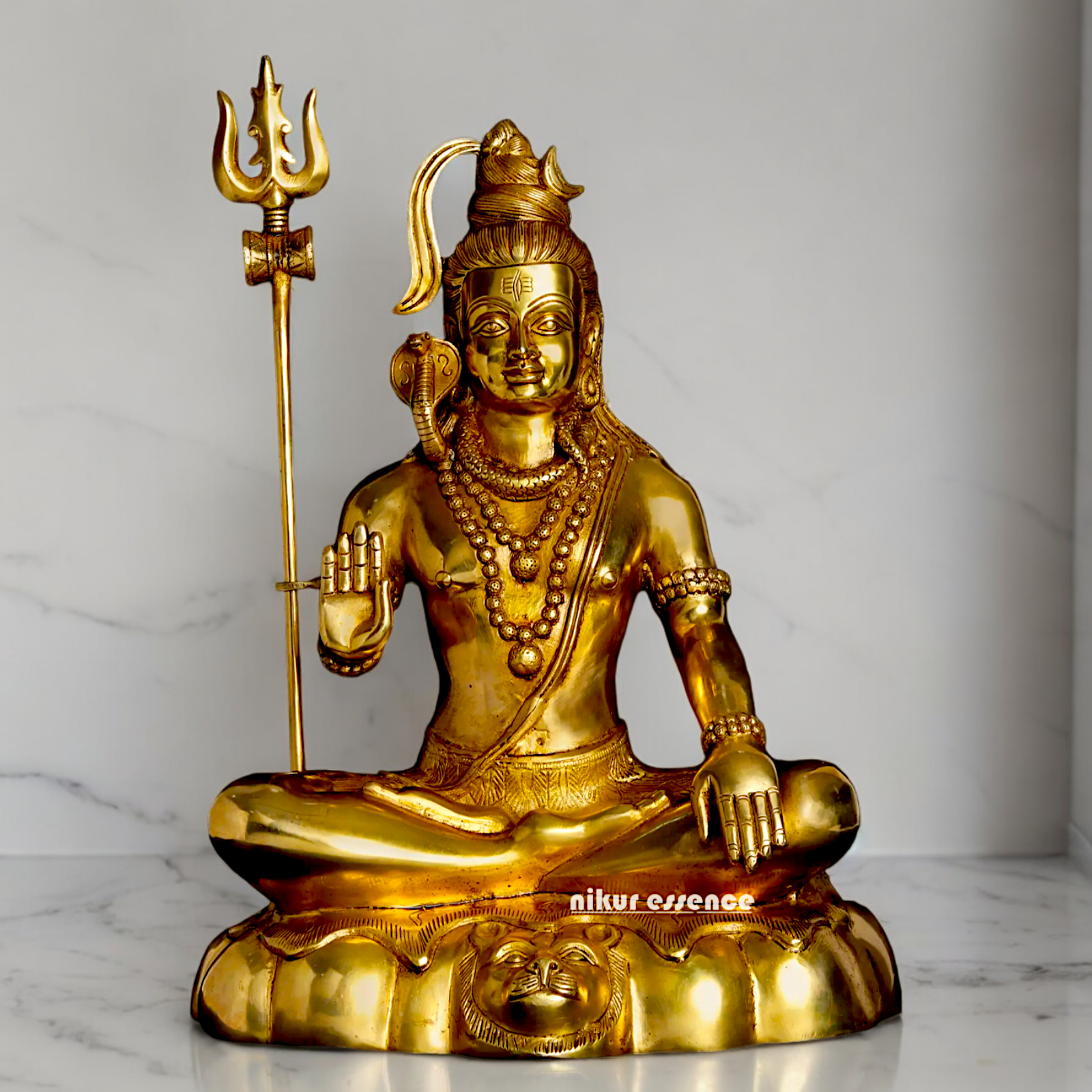 Large Shiva with Blessing Solid Brass idol - 18 inches Nikuressence