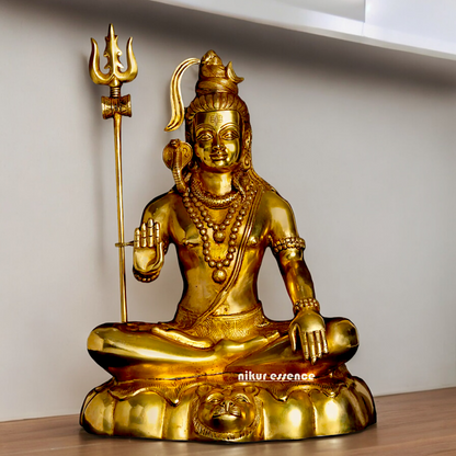 Large Shiva with Blessing Solid Brass idol - 18 inches Nikuressence