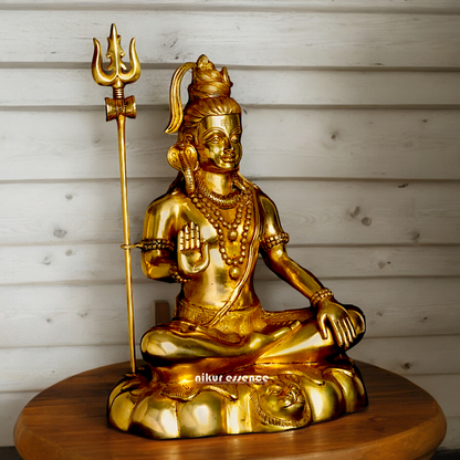 Large Shiva with Blessing Solid Brass idol - 18 inches Nikuressence