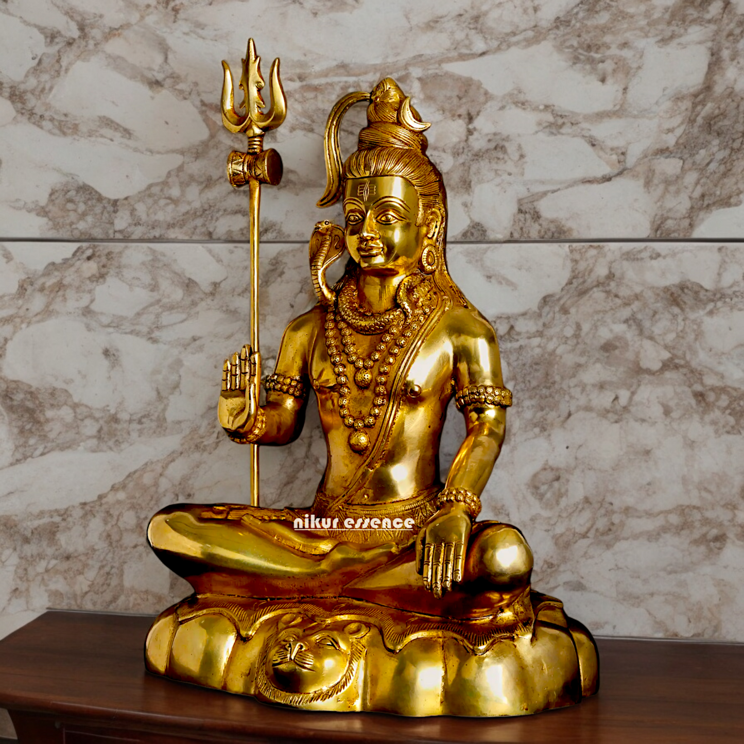 Large Shiva with Blessing Solid Brass idol - 18 inches Nikuressence