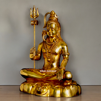 Large Shiva with Blessing Solid Brass idol - 18 inches Nikuressence