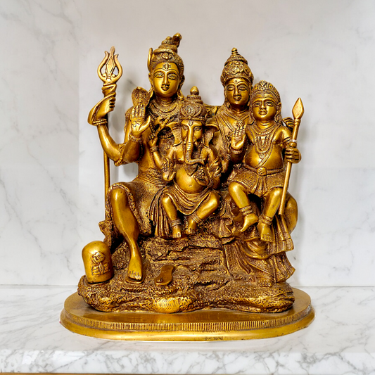Buy Solid Brass Shiva Parivar idol - 12 inches Nikuressence