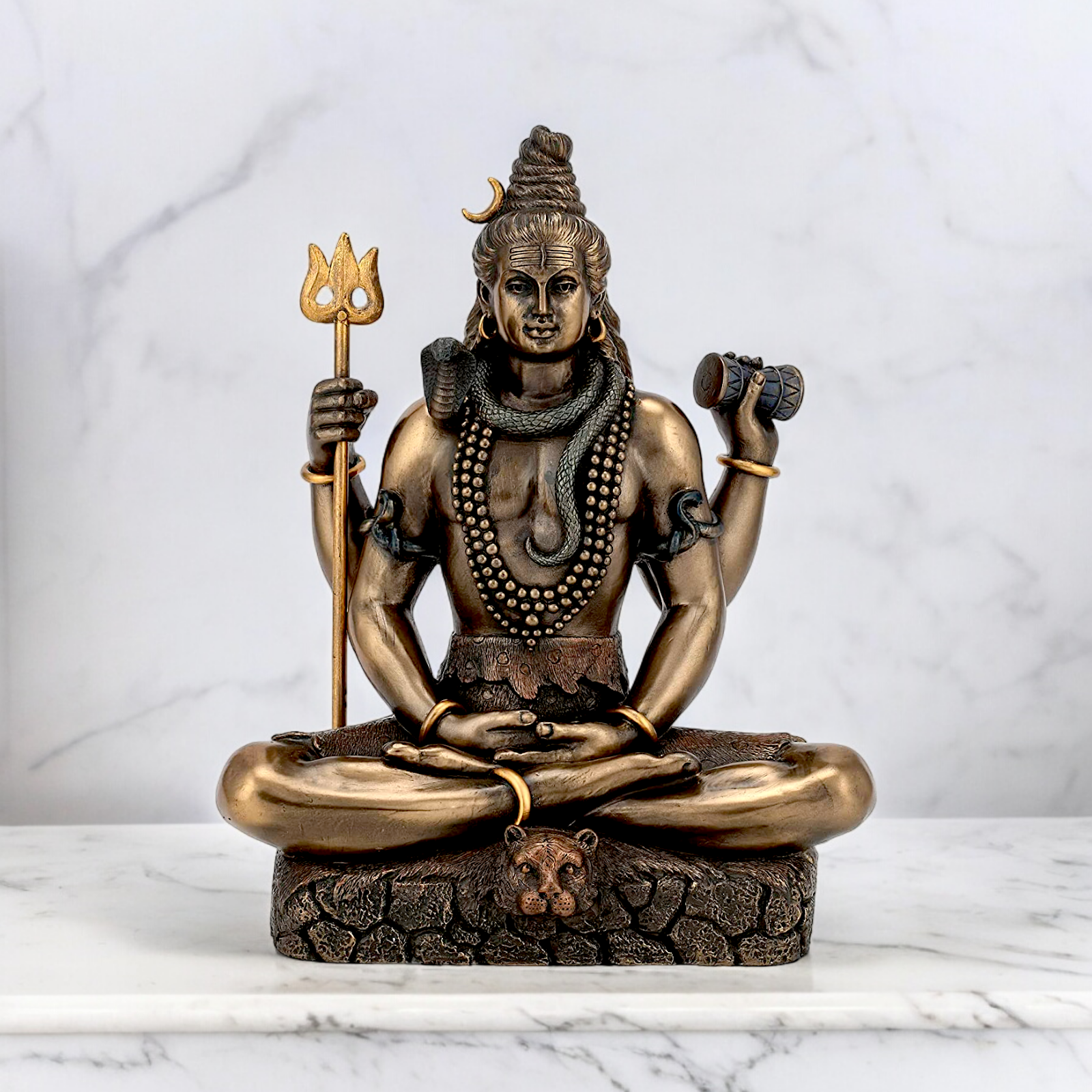 Buy Shiva Meditation bronze Idol - 6 inches Nikuressence