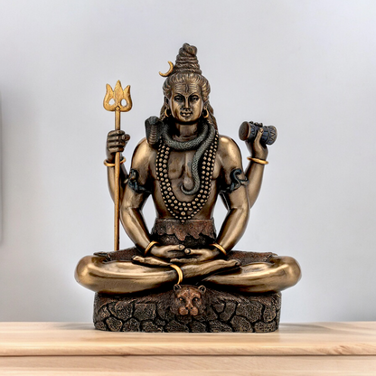 Buy Shiva Meditation bronze Idol - 6 inches Nikuressence