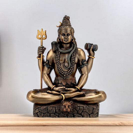 Buy Shiva Meditation bronze Idol - 6 inches Nikuressence