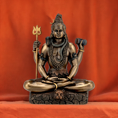 Buy Shiva Meditation bronze Idol - 6 inches Nikuressence