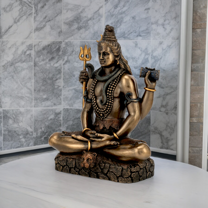 Buy Shiva Meditation bronze Idol - 6 inches Nikuressence