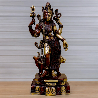 Online Ardhanarishvara Shiva Brass idol - 17.913 inches Nikuressence