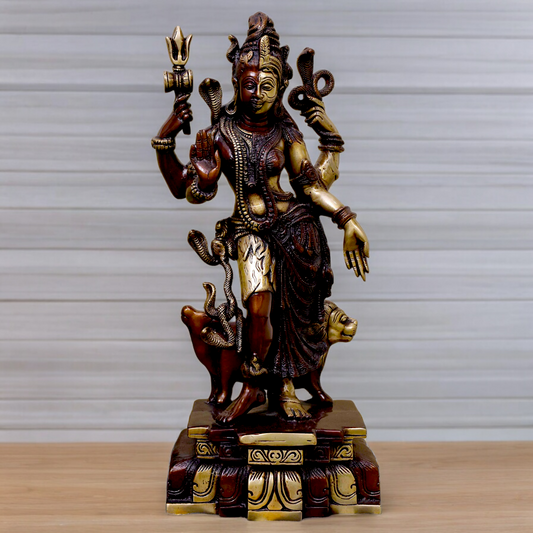 Online Ardhanarishvara Shiva Brass idol - 17.913 inches Nikuressence