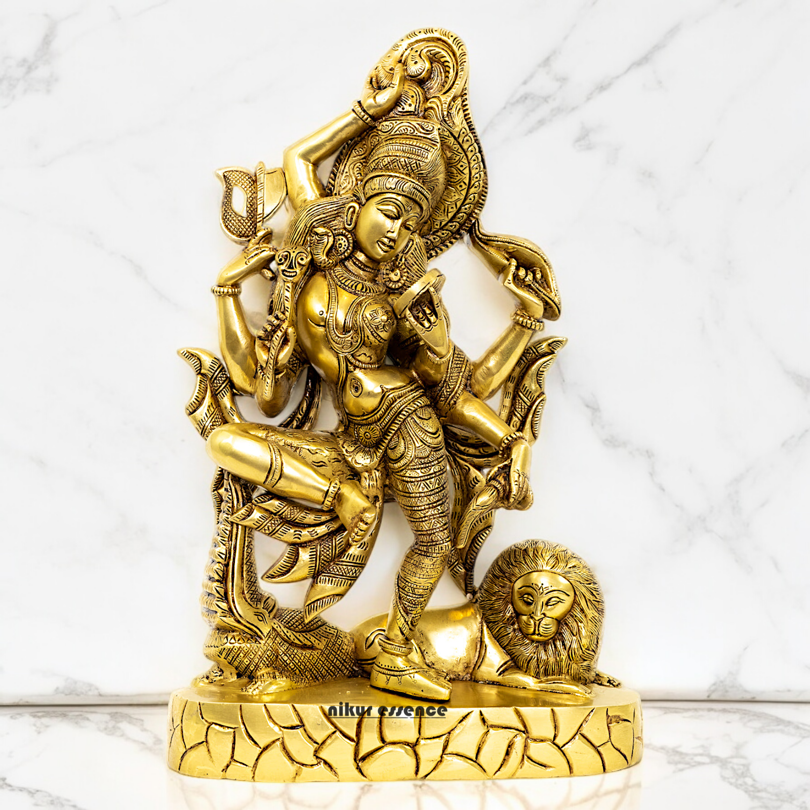 Large Ardhanarishvara Shiva Parvati Solid Brass idol - 16.5 inch Nikuressence