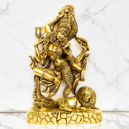 Large Ardhanarishvara Shiva Parvati Solid Brass idol - 16.5 inch Nikuressence