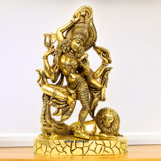 Large Ardhanarishvara Shiva Parvati Solid Brass idol - 16.5 inch Nikuressence