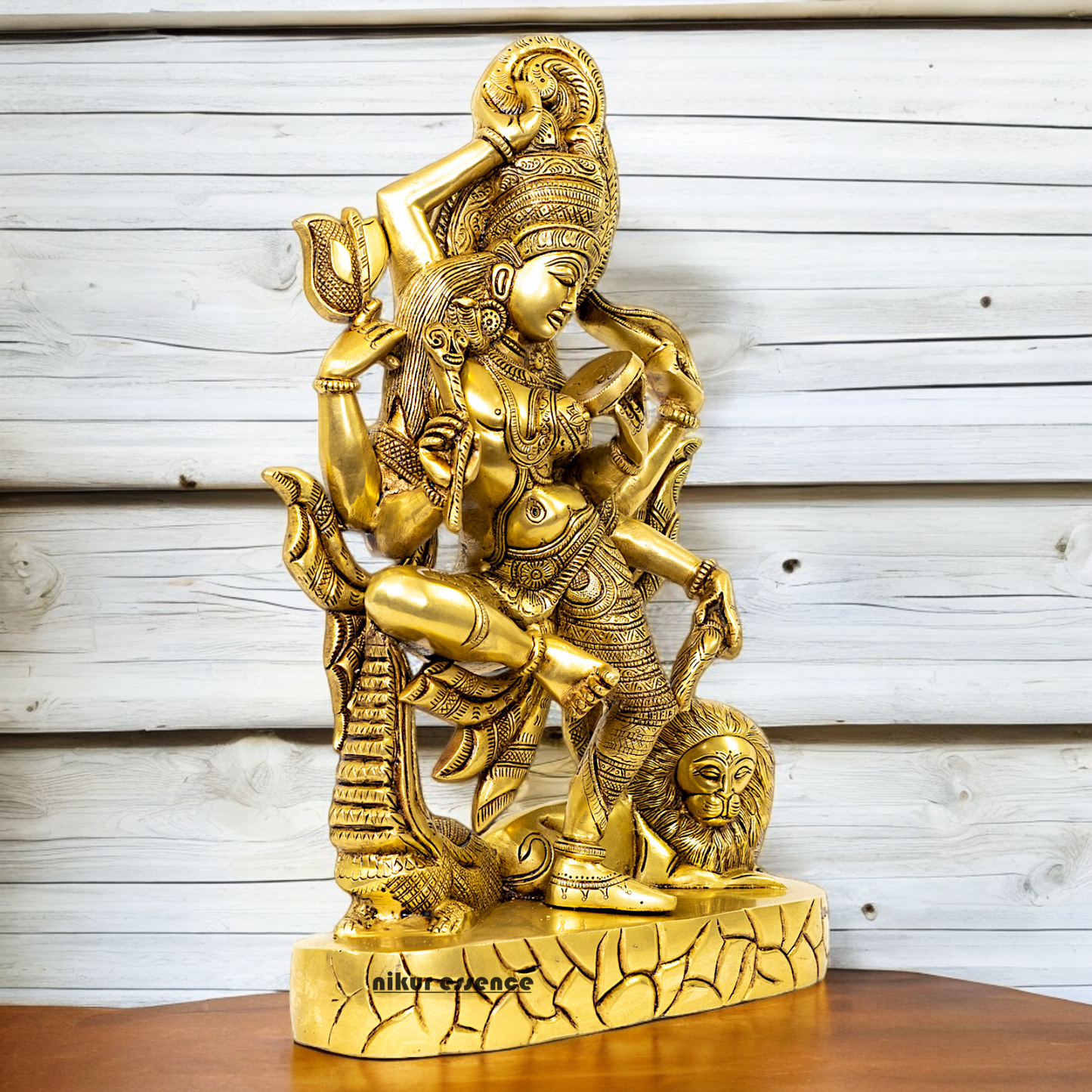 Large Ardhanarishvara Shiva Parvati Solid Brass idol - 16.5 inch Nikuressence