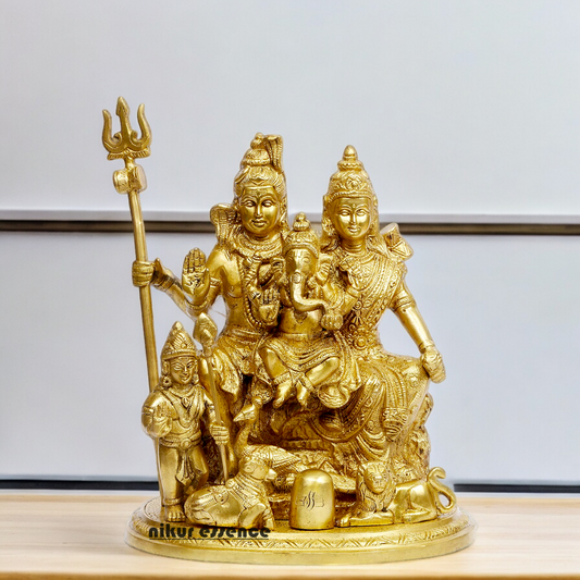 Shop Shiva Parivar Solid Brass idol - 9 inch Nikuressence