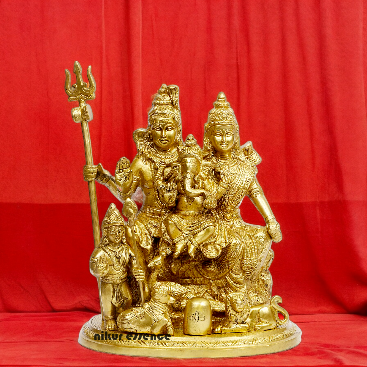 Shop Shiva Parivar Solid Brass idol - 9 inch Nikuressence