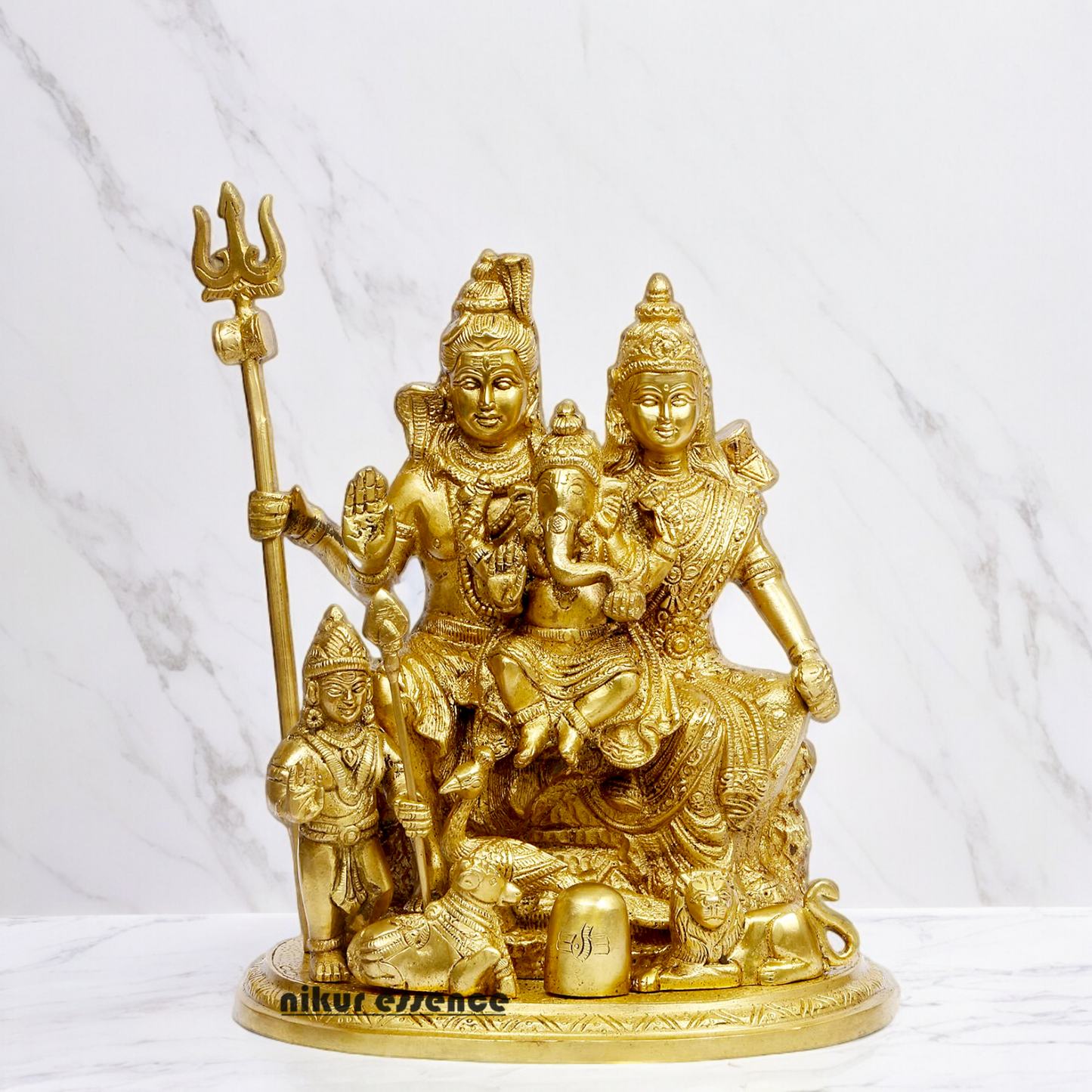 Shop Shiva Parivar Solid Brass idol - 9 inch Nikuressence