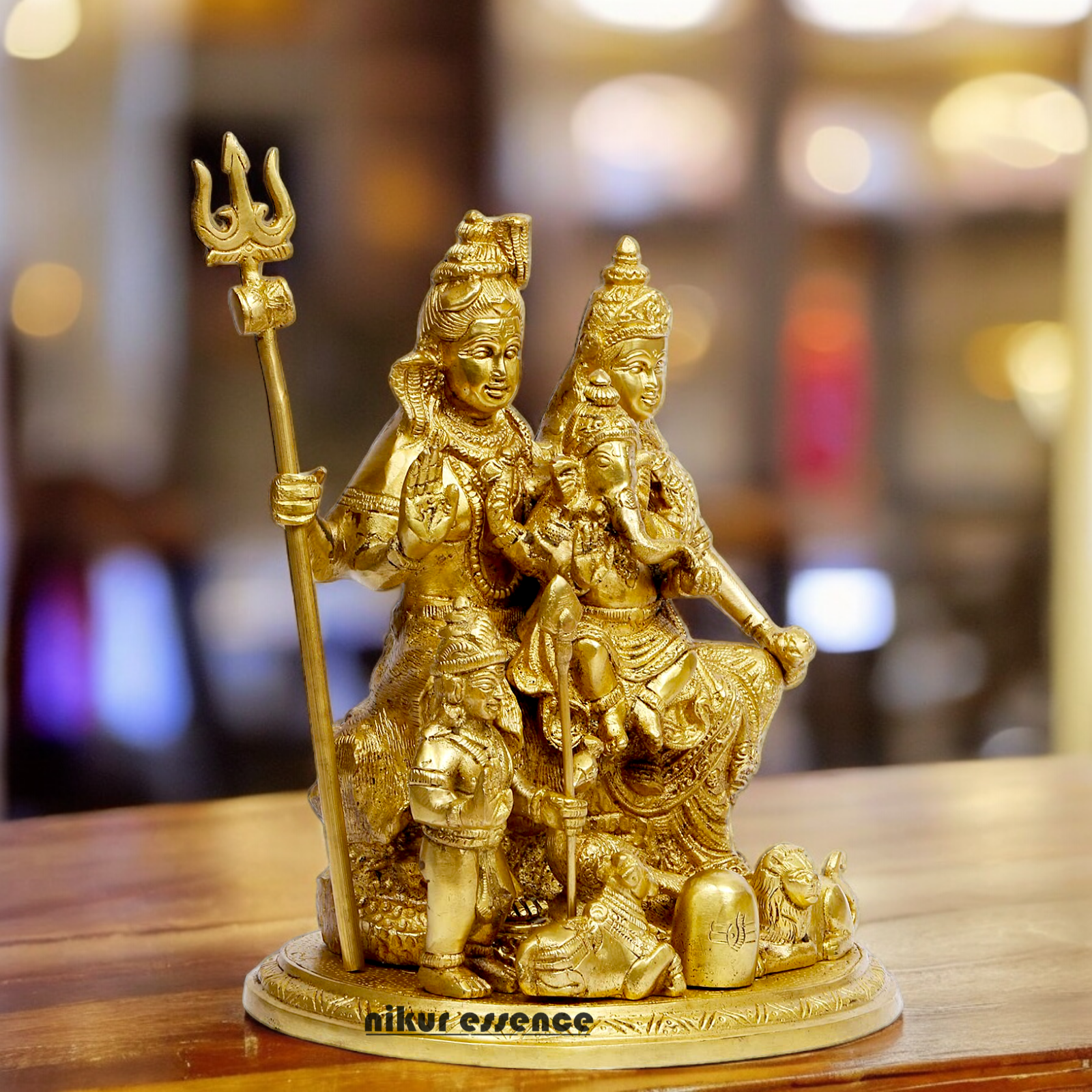 Shop Shiva Parivar Solid Brass idol - 9 inch Nikuressence