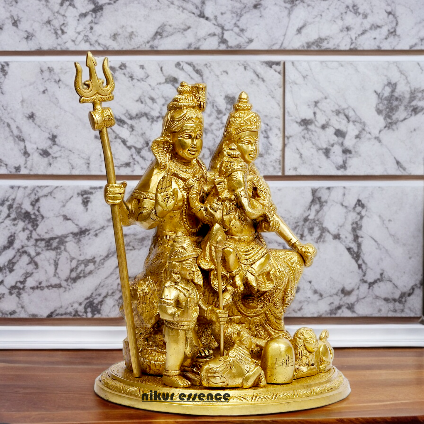Shop Shiva Parivar Solid Brass idol - 9 inch Nikuressence