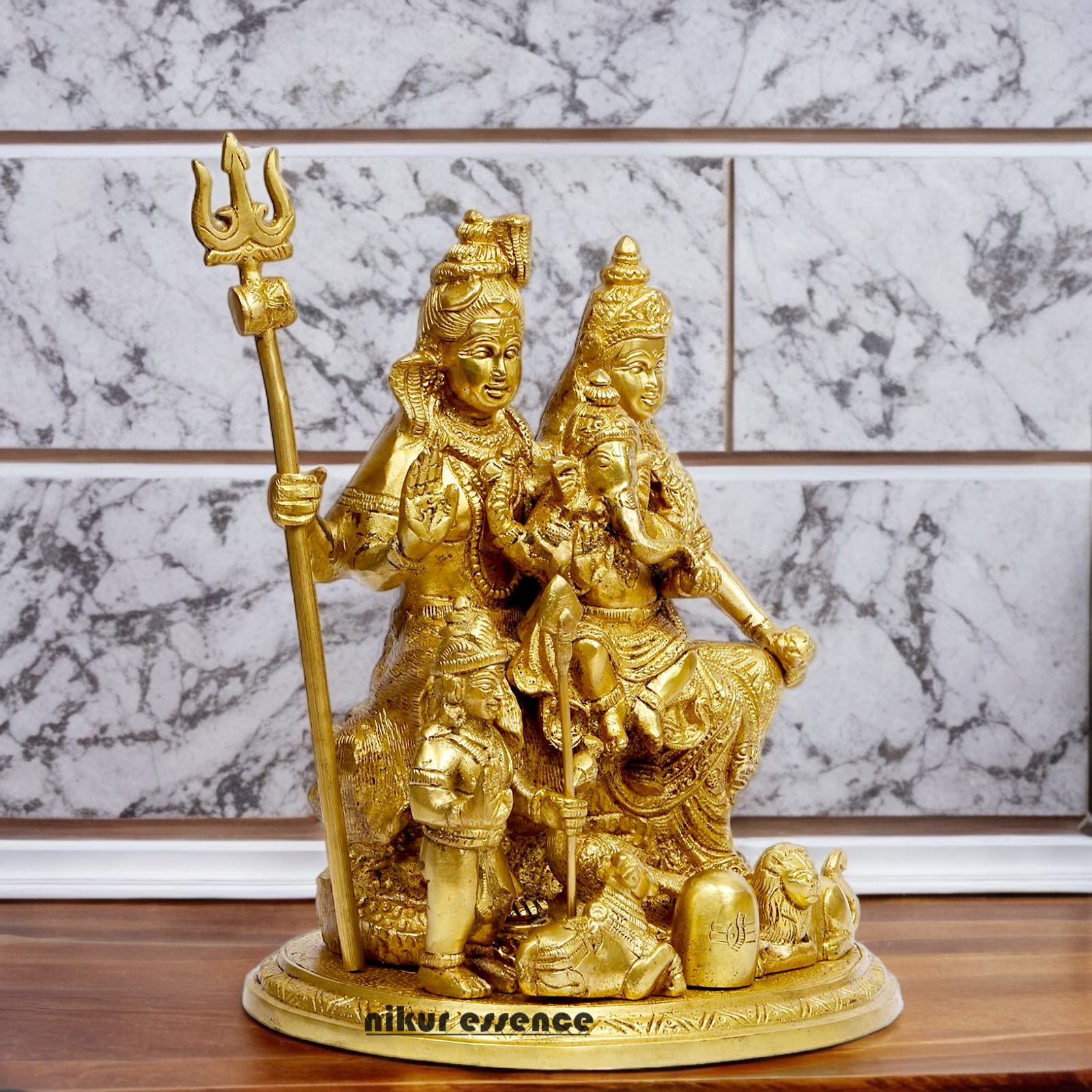 Shop Shiva Parivar Solid Brass idol - 9 inch Nikuressence