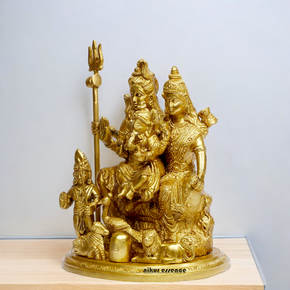 Shop Shiva Parivar Solid Brass idol - 9 inch Nikuressence