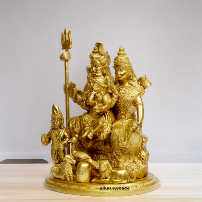 Shop Shiva Parivar Solid Brass idol - 9 inch Nikuressence