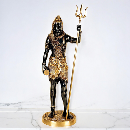 Buy Shiva Standing with trishul Brass idol - 23.5 inches Nikuressence
