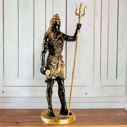 Buy Shiva Standing with trishul Brass idol - 23.5 inches Nikuressence