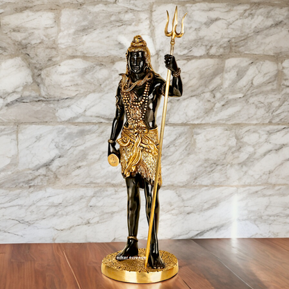 Buy Shiva Standing with trishul Brass idol - 23.5 inches Nikuressence