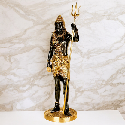 Buy Shiva Standing with trishul Brass idol - 23.5 inches Nikuressence