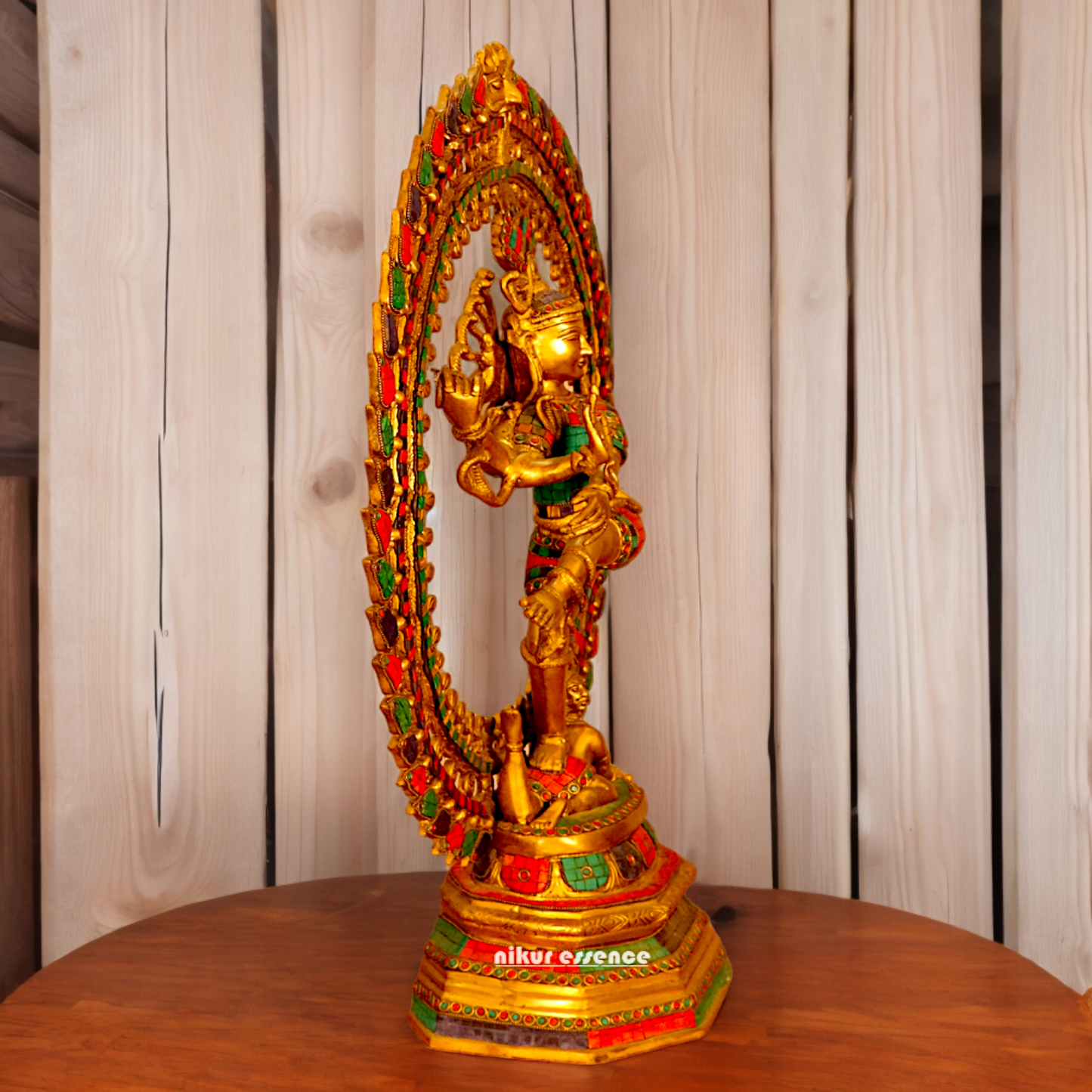 Big Nataraja Shiva idol brass with Stone Work - 31 inches Nikuressence