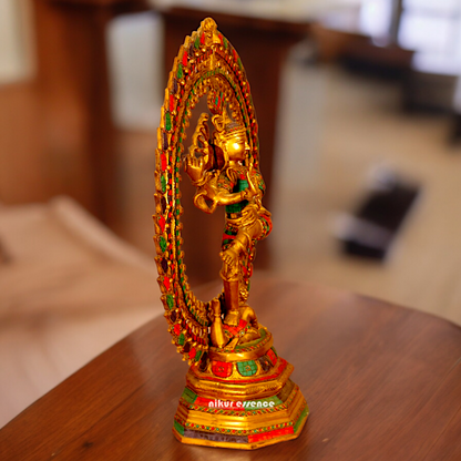 Big Nataraja Shiva idol brass with Stone Work - 31 inches Nikuressence