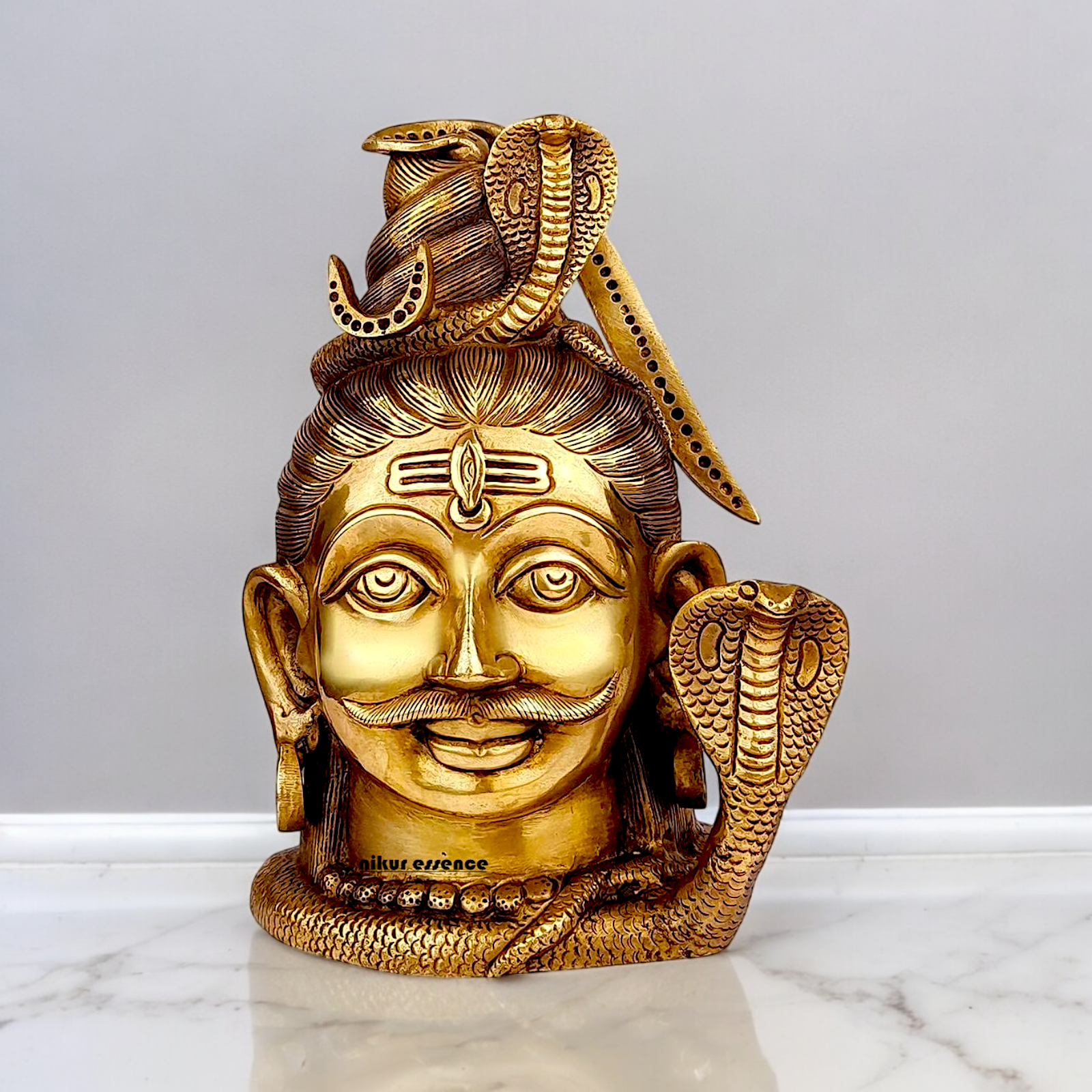 Solid Brass Shiva Face Head statue - 10 inches Nikuressence