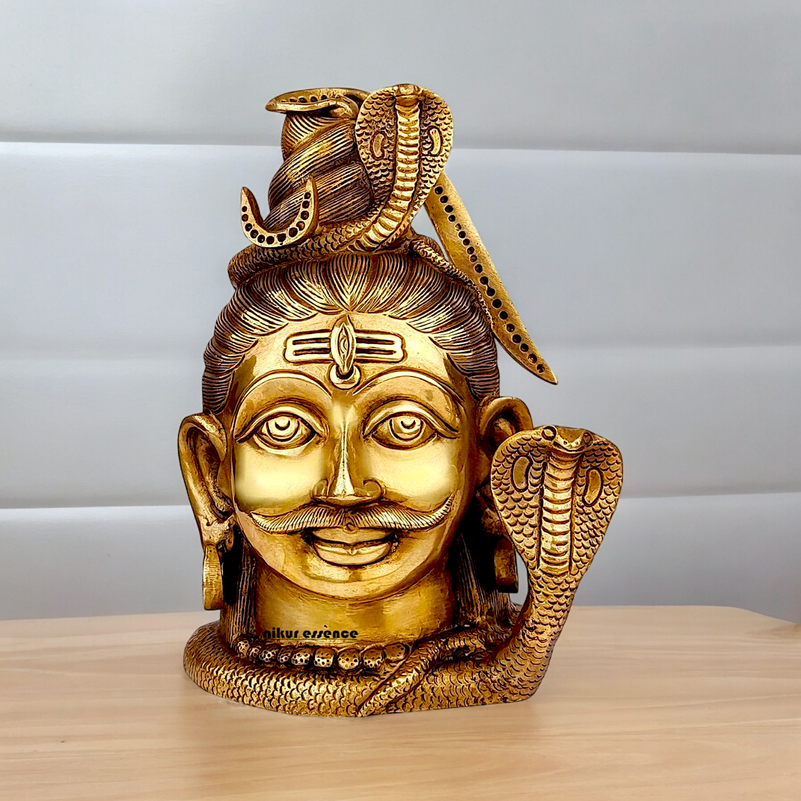 Solid Brass Shiva Face Head statue - 10 inches Nikuressence