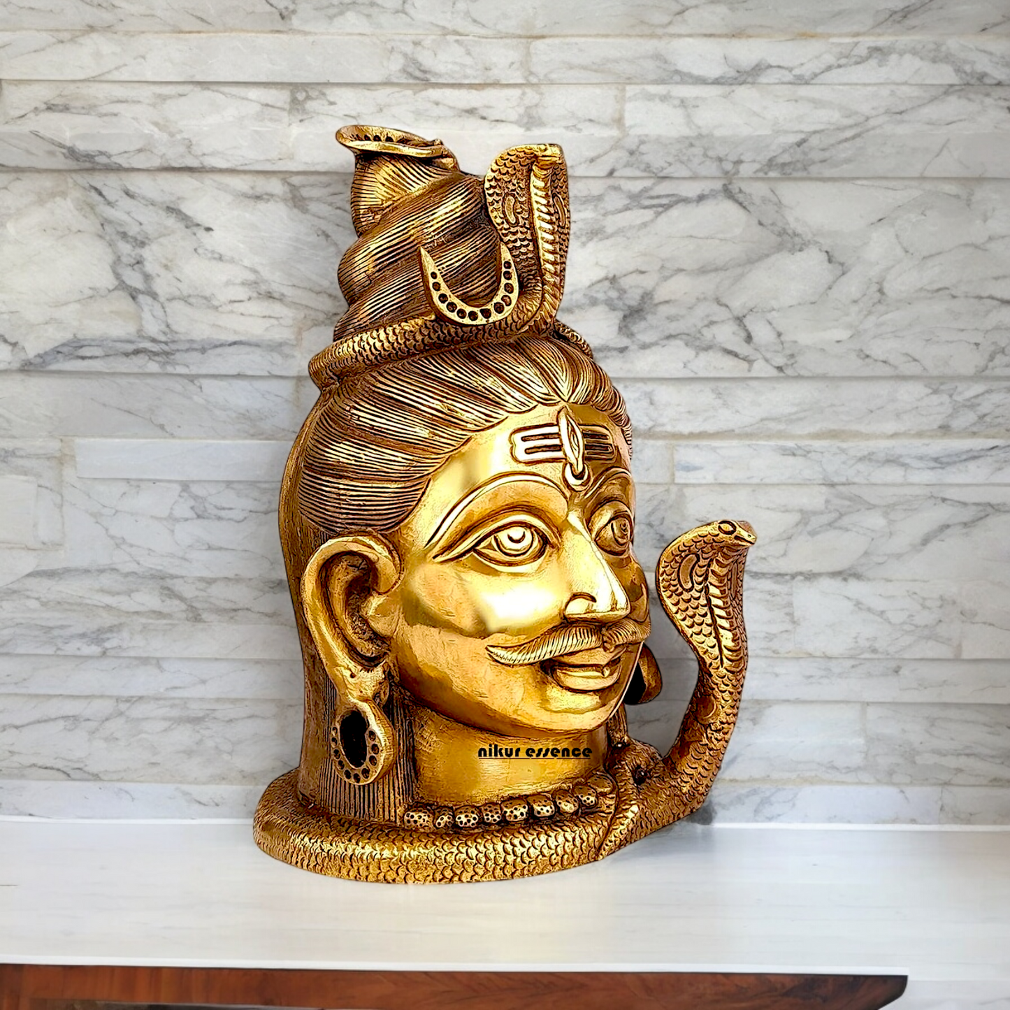 Solid Brass Shiva Face Head statue - 10 inches Nikuressence