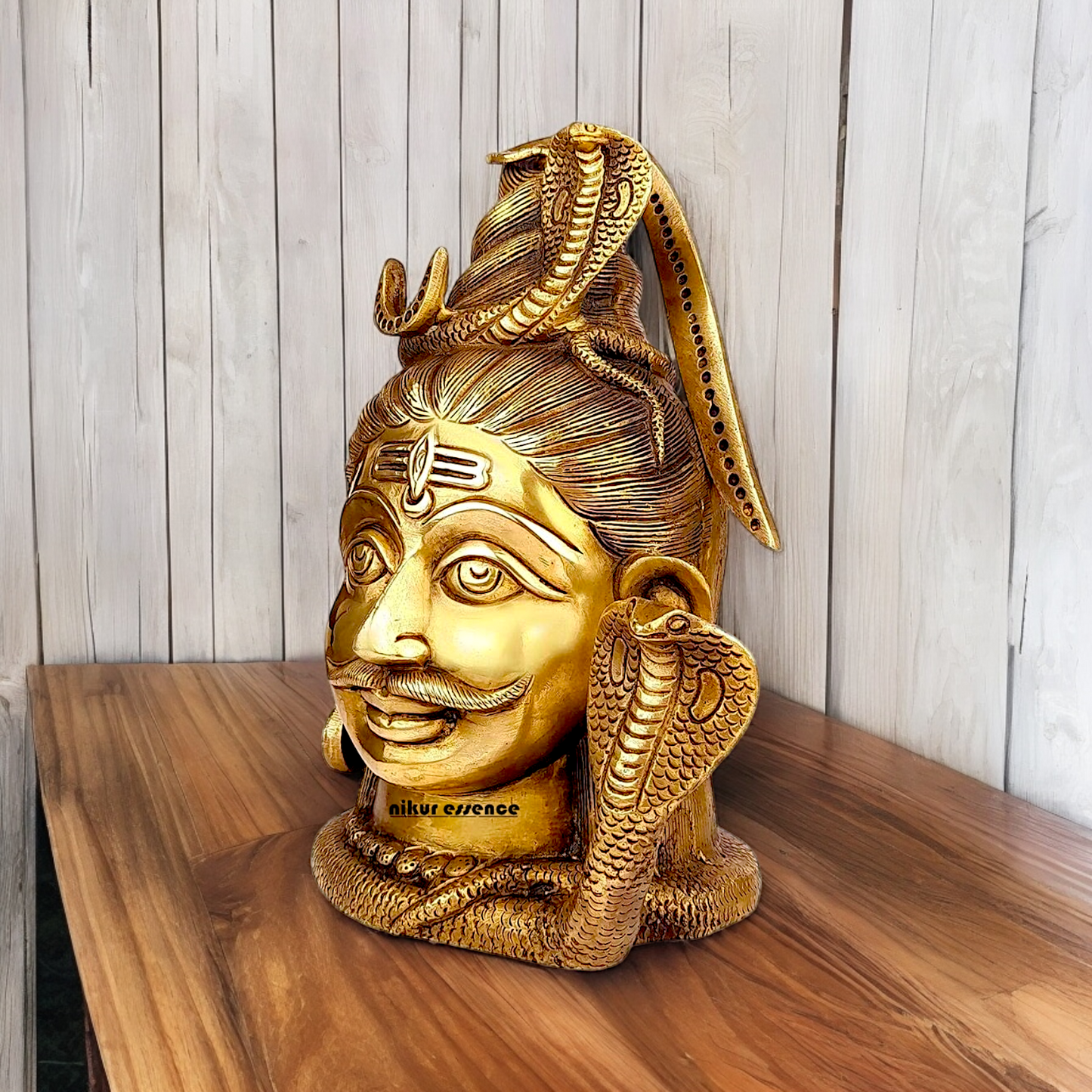 Solid Brass Shiva Face Head statue - 10 inches Nikuressence