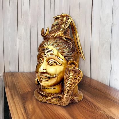 Solid Brass Shiva Face Head statue - 10 inches Nikuressence