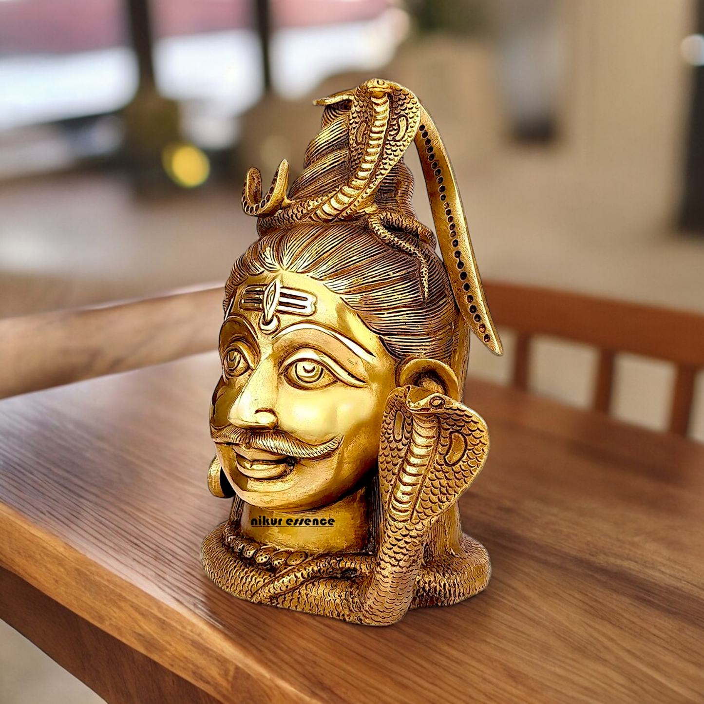 Solid Brass Shiva Face Head statue - 10 inches Nikuressence