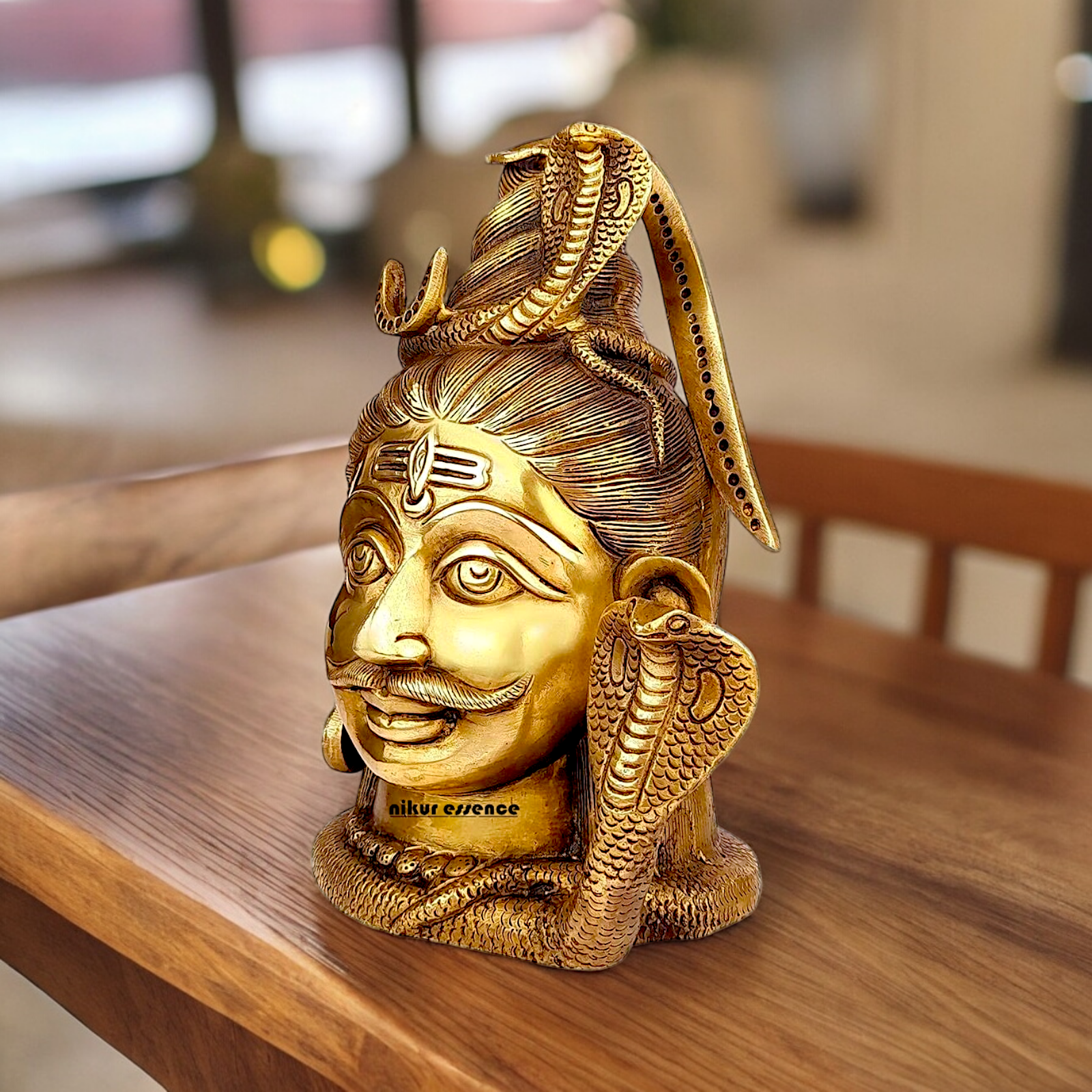Solid Brass Shiva Face Head statue - 10 inches Nikuressence
