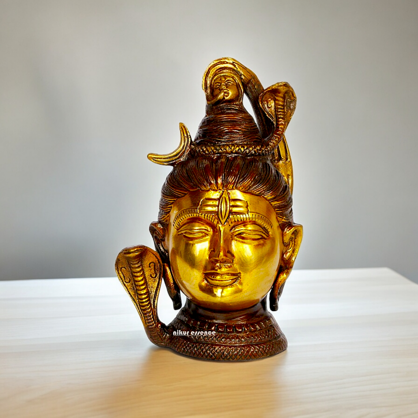 Lord Shiva Face Head Brass idol - 6.5 inches Nikuressence