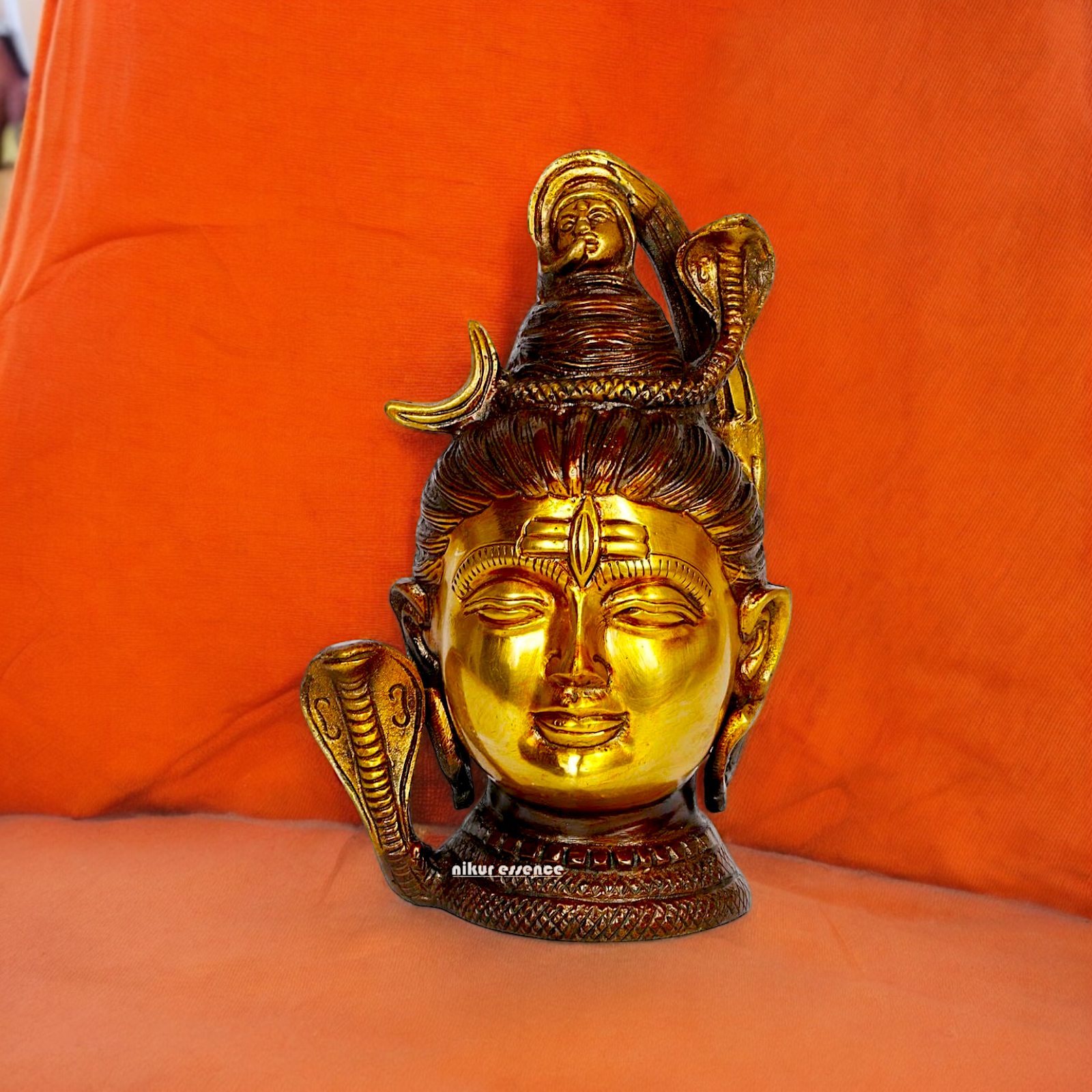 Lord Shiva Face Head Brass idol - 6.5 inches Nikuressence