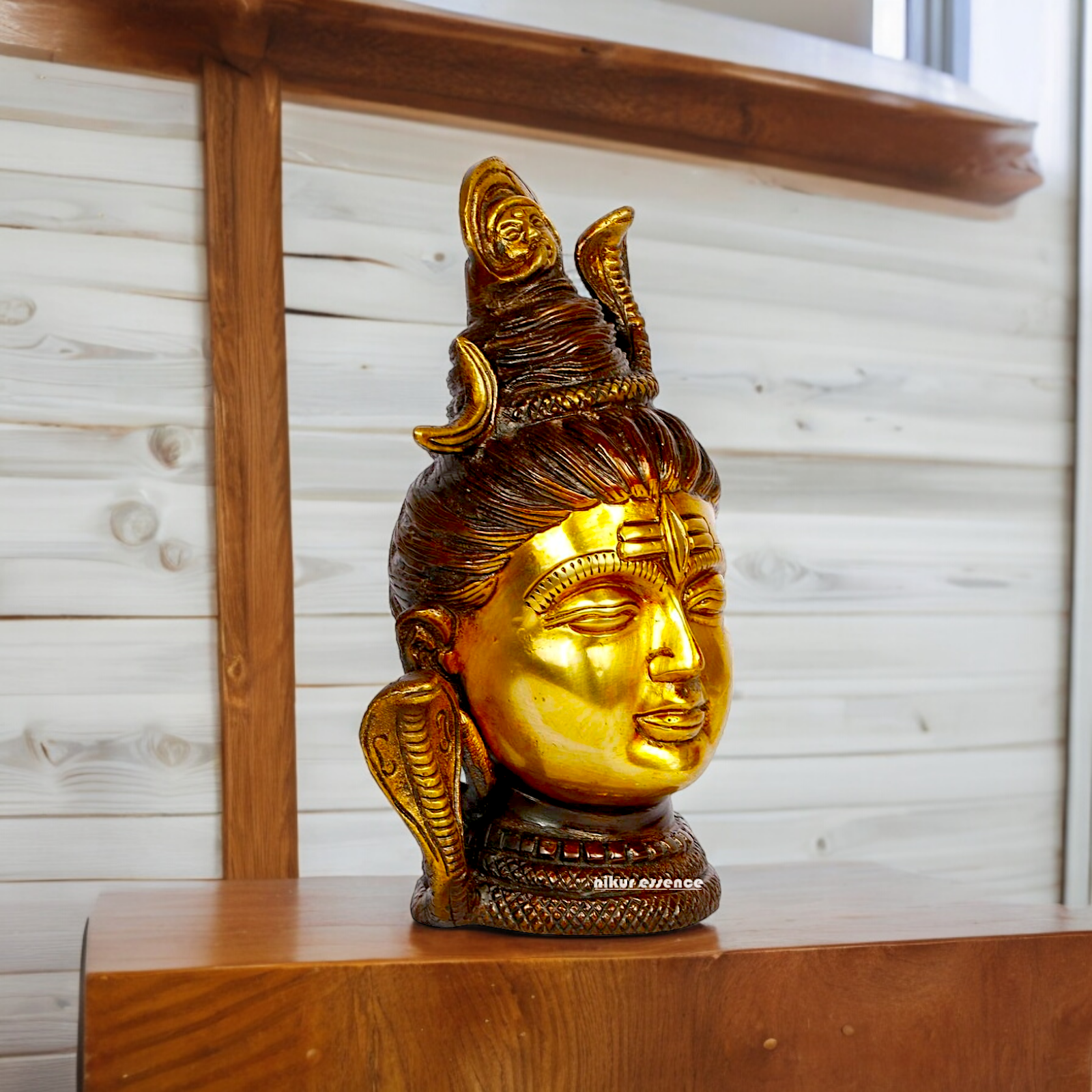 Lord Shiva Face Head Brass idol - 6.5 inches Nikuressence